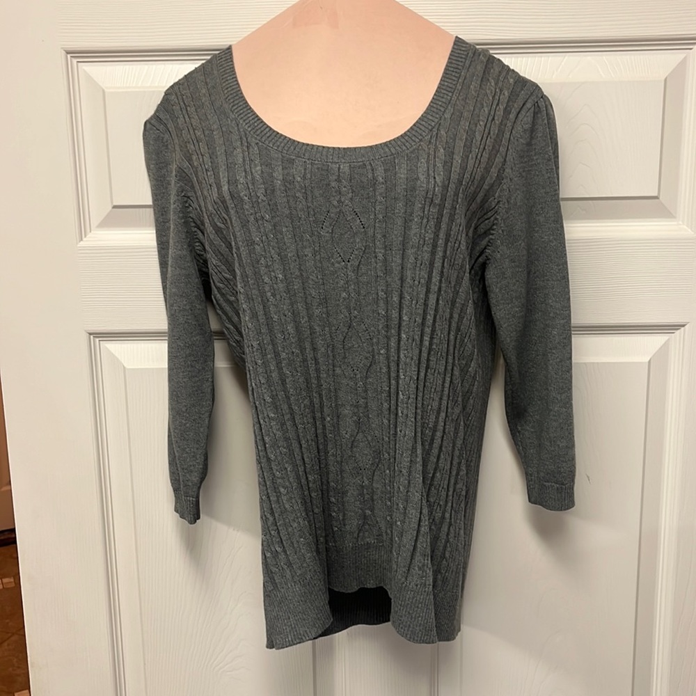 Ann Taylor Loft Petite Grey Lightweight Sweater